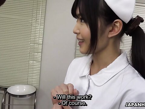 Dark-skinned-haired Asian mind-blowing lollipop deep-deep-throating nurse with a highly messy mind about uniform,Shino Aoi shrieks in sheer pleasure as a rigid jizz-shotgun is put in her jaws and enjoys fellatio sex in the doctor's office.