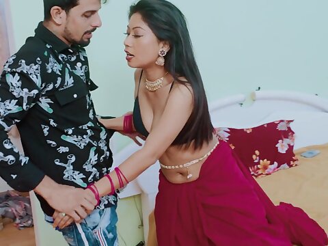 Steamy Desi Indian Gargi's beau had firm bottom lovemaking respecting a saree and he deep throated Gargi entirely, smooched the brush udders and lips a bunch with his lips and drool respecting the brush cunny and slammed his cock and then tongued the brus