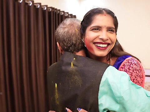 Indian dad penetrates son-in-law's wifey holi startling movie hard-core fuckfest deep thorat wifey says no anent deep inwards pink cigar wifey intercourse